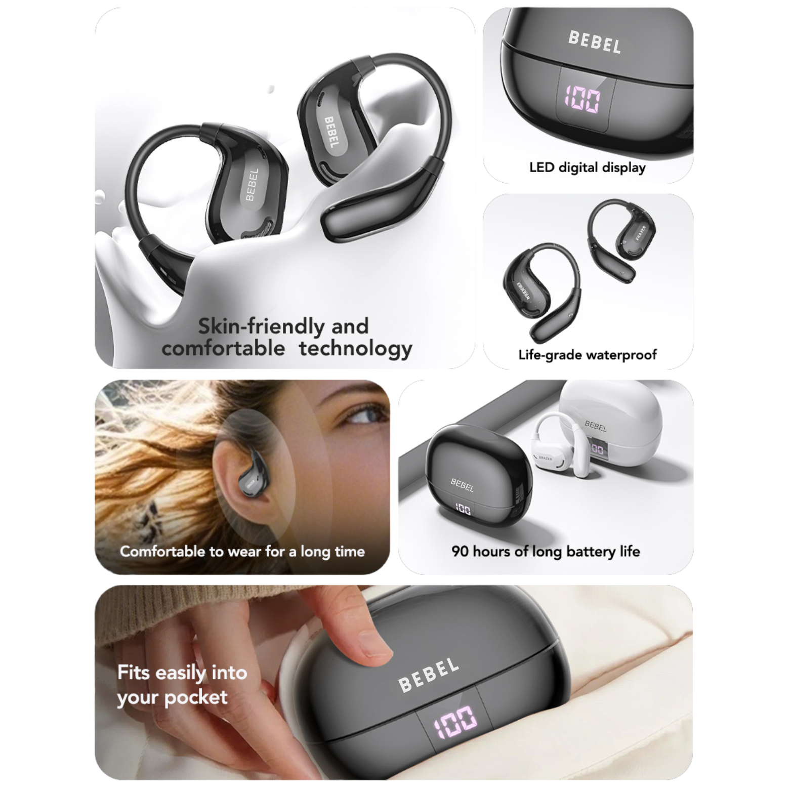 AeroBeats™ | Draadloze oordopjes met oorhaak en HiFi-geluid